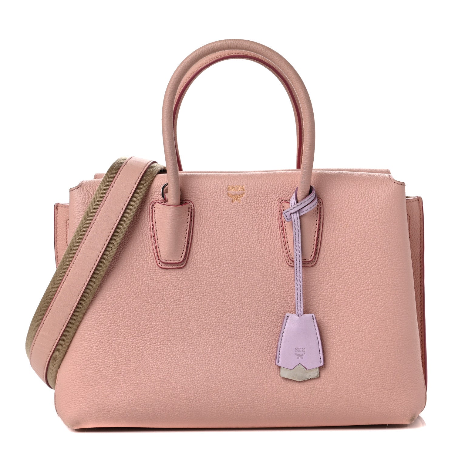 MCM Grained Calfskin Medium Milla Tote Pink Blush 1 of 12
