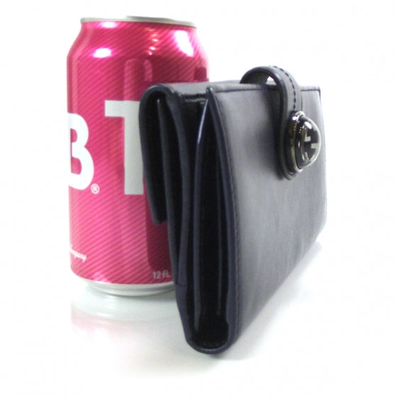 Metallic Leather Galaxy Continental Wallet Blue