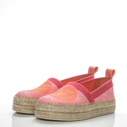 Louis Vuitton Canvas Blue Shore Espadrille Flats 35 Corail 3 of 7