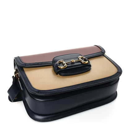 Gucci Azalea Calfskin Tri-Color Horsebit 1955 Shoulder Bag New Cherry Red Sun Oil Blue 3 of 8