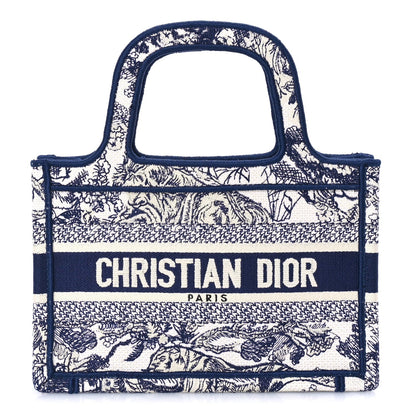 Christian Dior Canvas Embroidered Mini Toile De Jouy Book Tote  Blue 1 of 7