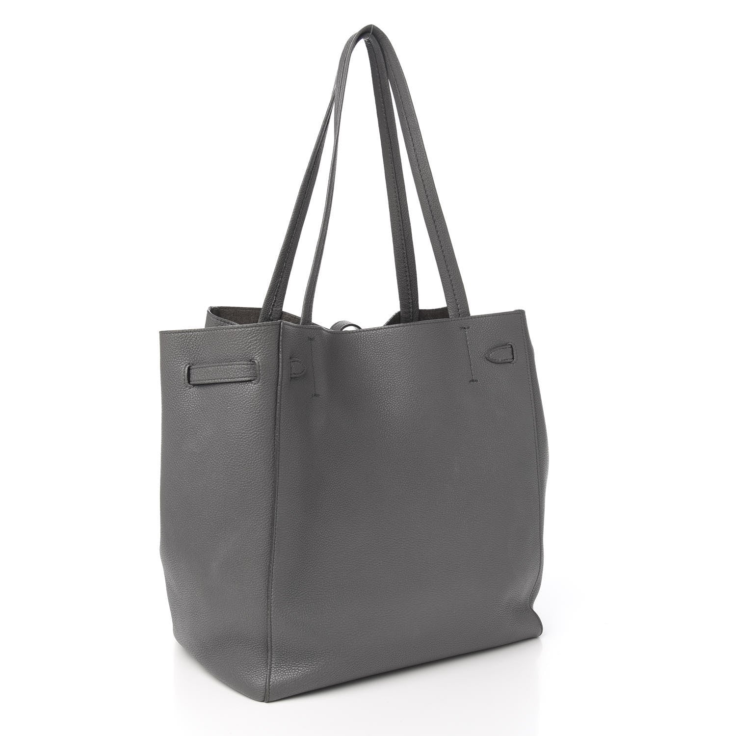 Celine Soft Grained Calfskin Small Belt Cabas Phantom Medium Grey 2 of 11