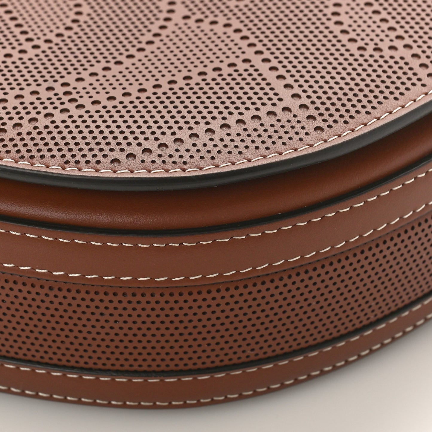 Calfskin Perforated Medium TB Olympia Shoulder Bag Tan