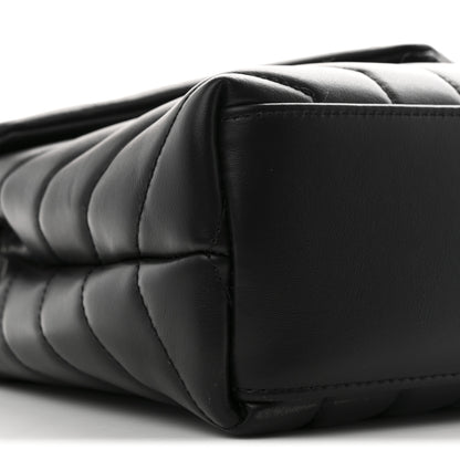 Saint Laurent Calfskin Y Quilted Monogram Small Loulou Chain Satchel Black 10 of 11