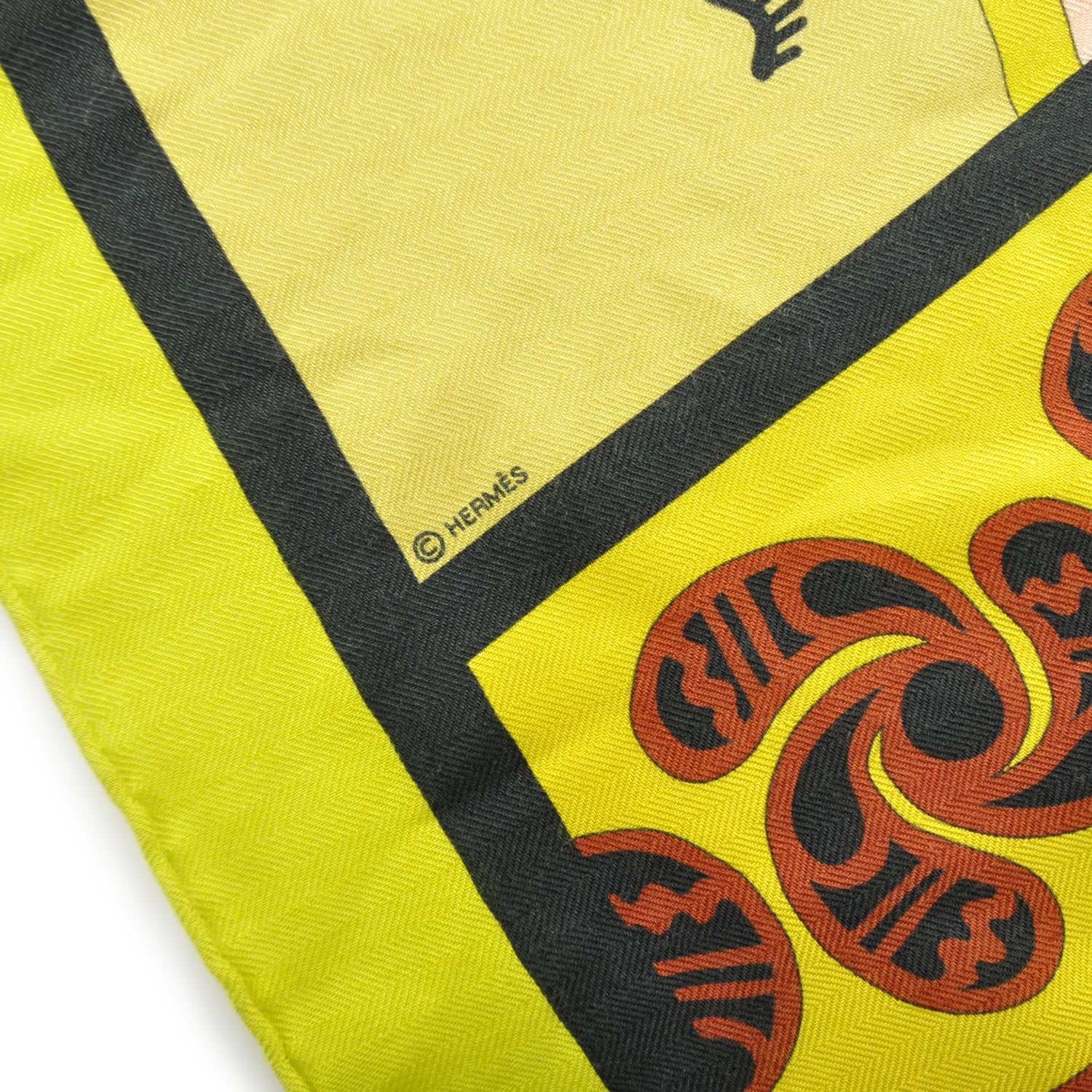 Hermes Cashmere Silk Geometrie Cretoise Shawl 140 3 of 6