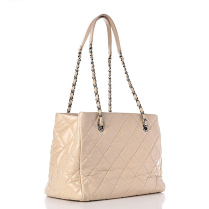 Chanel Glazed Calfskin Quilted Tote Light Beige 3 of 12