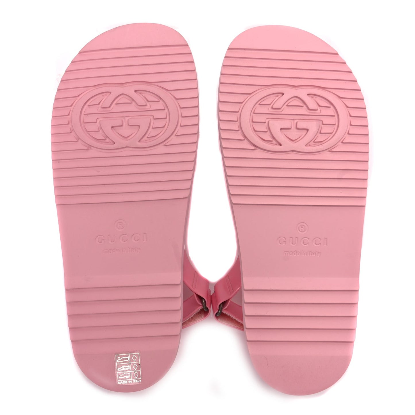 GUCCI Rubber Mini Double G Womens Isla Dad Sandals 40 Wild Rose