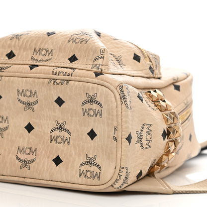 MCM Visetos Side Stud Mini Stark Backpack Beige 10 of 18