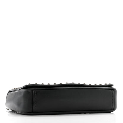 Prada Glace Calfskin Studded Crossbody White Black 4 of 7