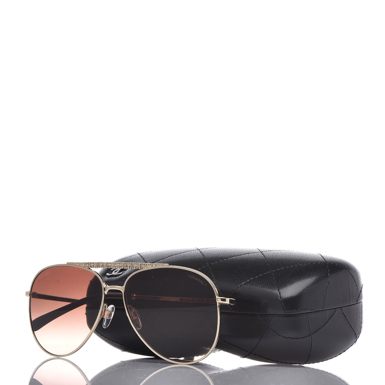 Chanel Aviator Metallic Pilot Sunglasses 4231 Gold 8 of 8