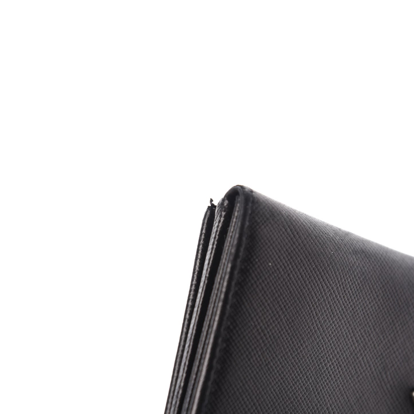 Saffiano Tri-Fold Compact Wallet Black