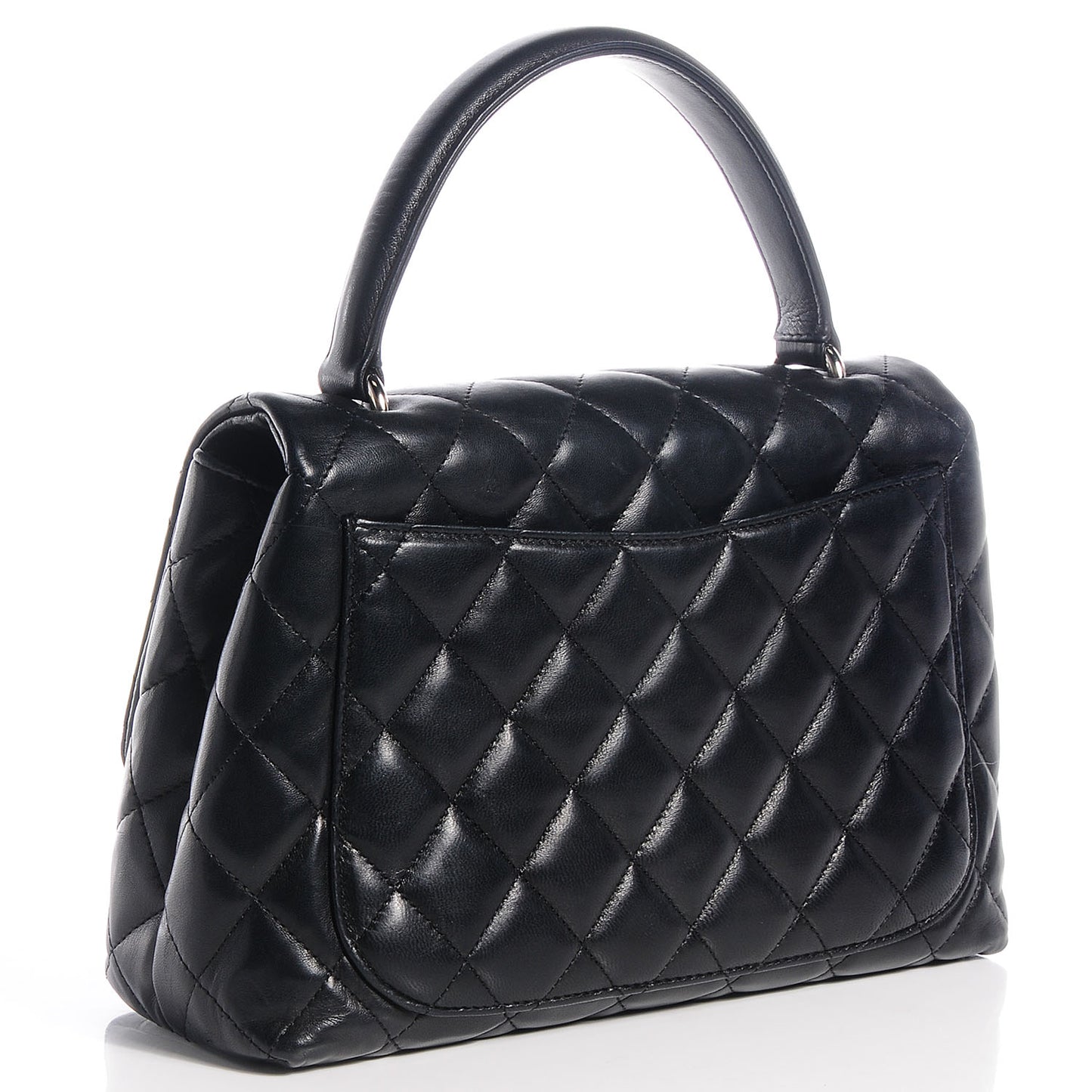 Lambskin Quilted Kelly Medium Flap Bag Black