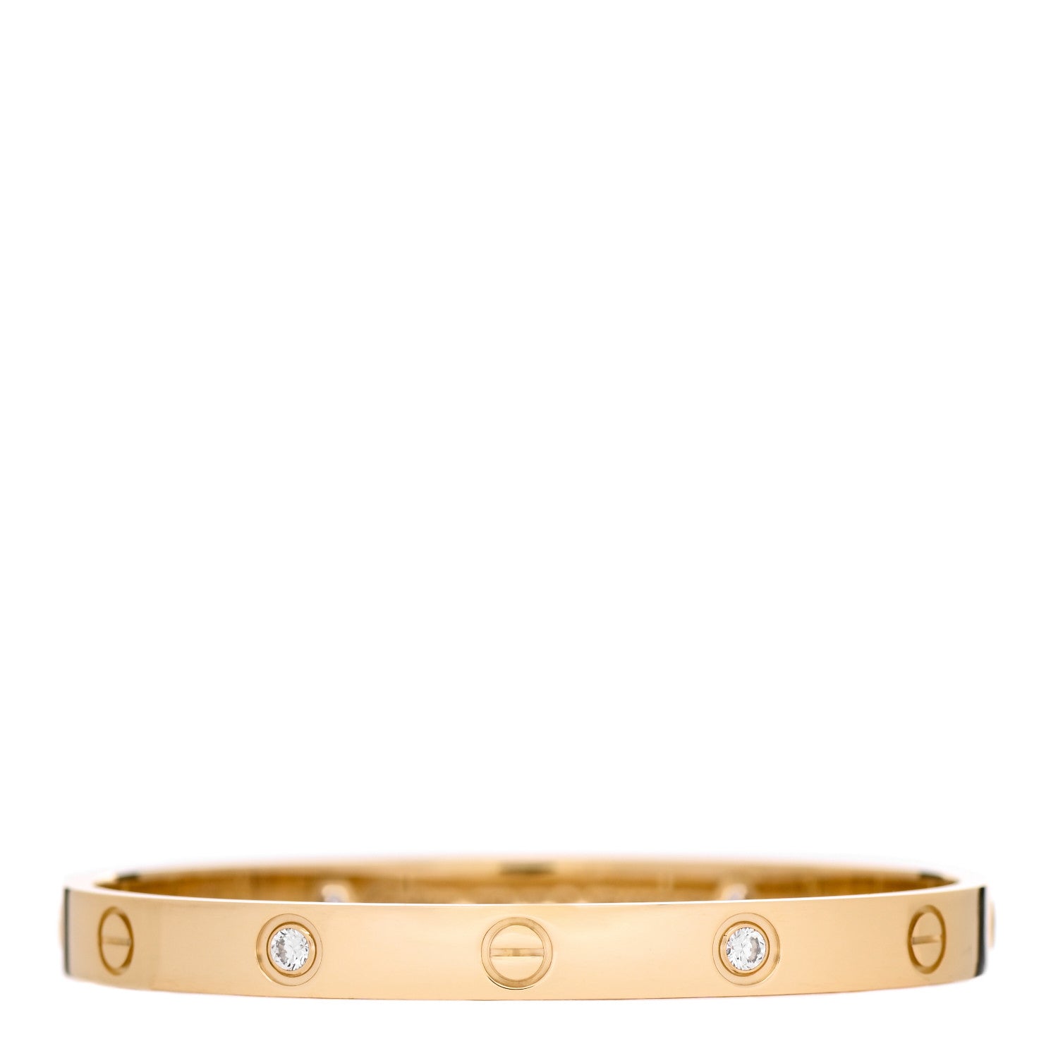Cartier 18K Yellow Gold 4 Diamond LOVE Bracelet 17 1 of 6