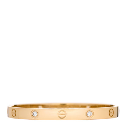 Cartier 18K Yellow Gold 4 Diamond LOVE Bracelet 17 1 of 6