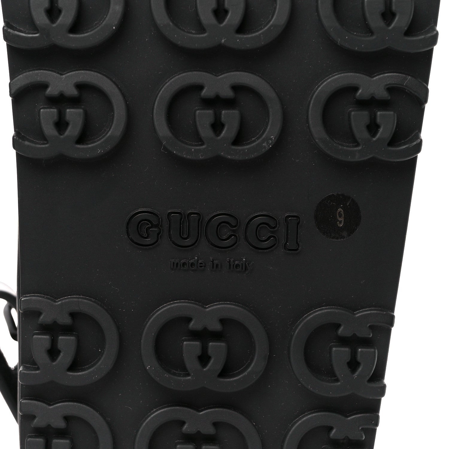 Gucci Soft Rubber Mens Horsebit Platform Slingback Sandals 9 Black 6 of 7