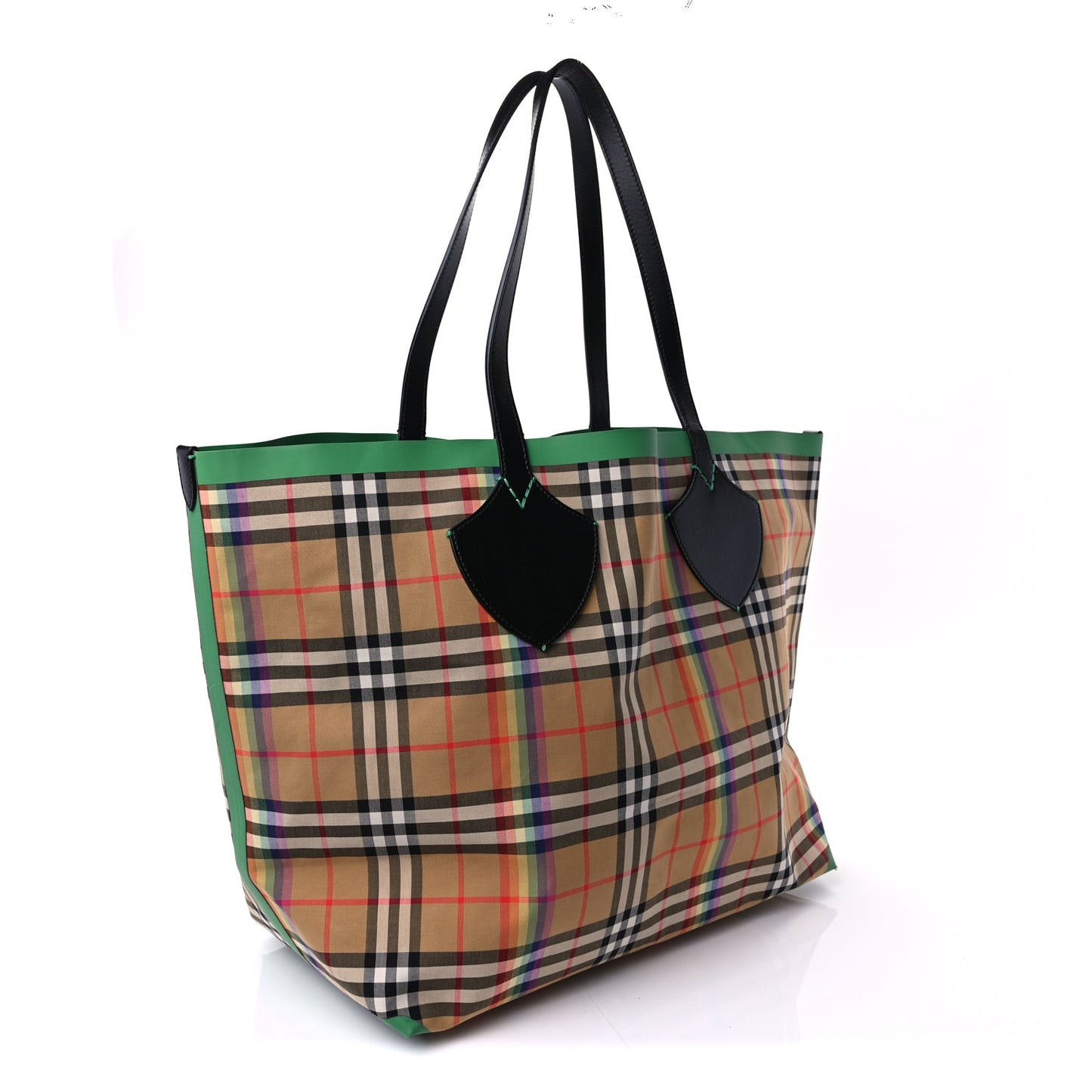 Vintage Rainbow Check Extra Large The Giant Reversible Tote  Antique Yellow