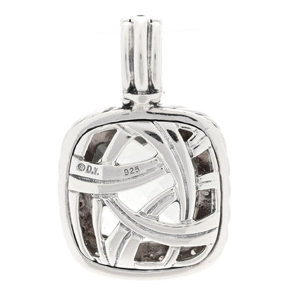 David Yurman Sterling Silver Diamond Prasiolite 14mm Albion Enhancer Pendant 3 of 3