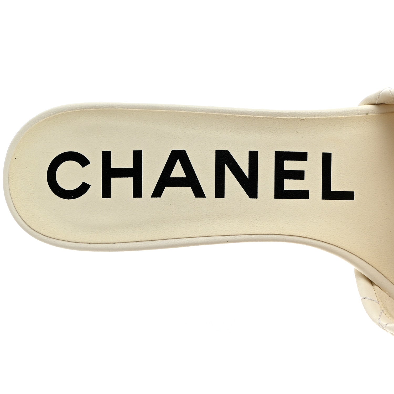 Chanel Lambskin Quilted Textured CC Mules 37 White 6 of 9