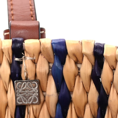 Loewe Reed Square Small Basket Tote Bag Natural Pecan Blue 6 of 9