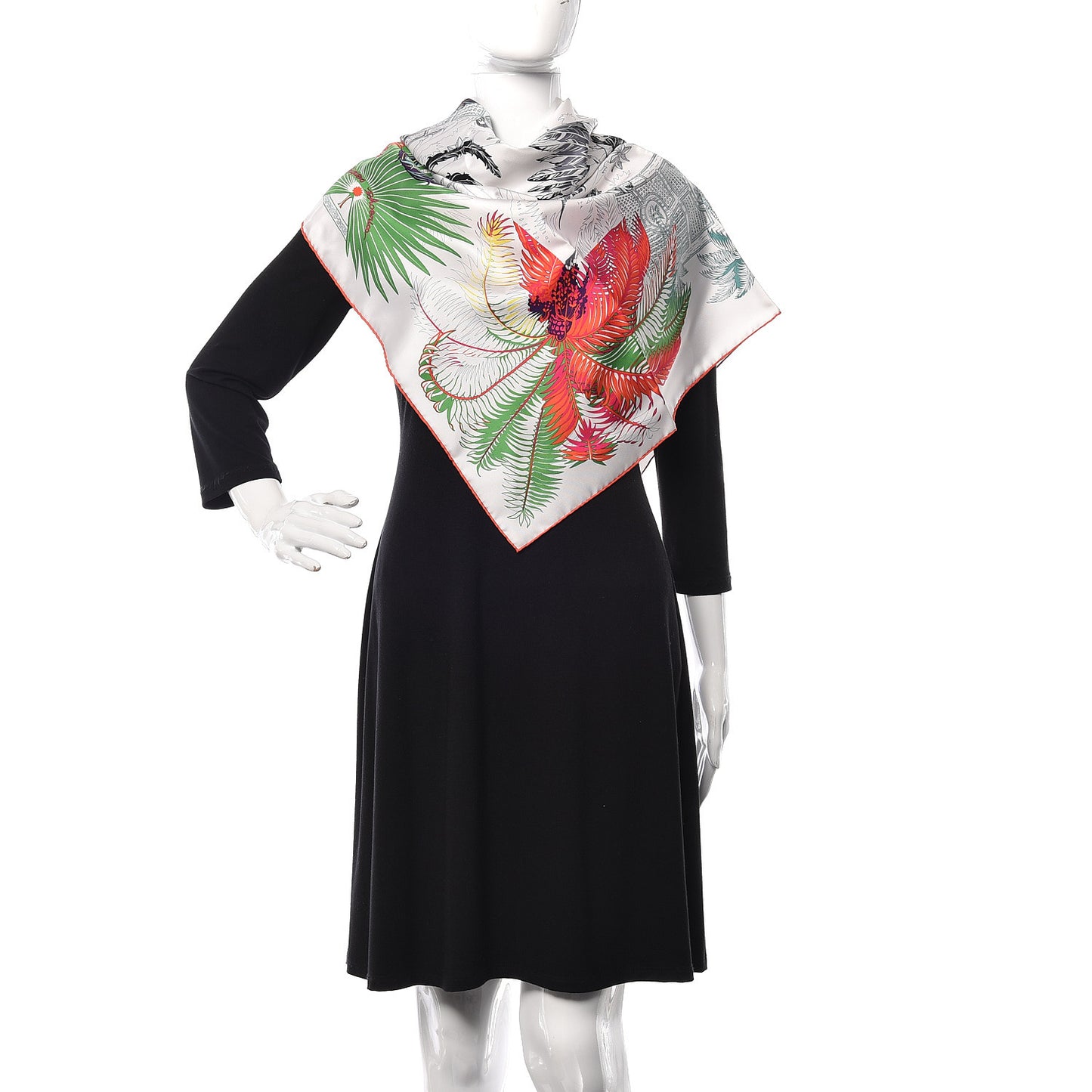 Silk Mythiques Phoenix Coloriage Scarf 90 Blanc Vert Rouge