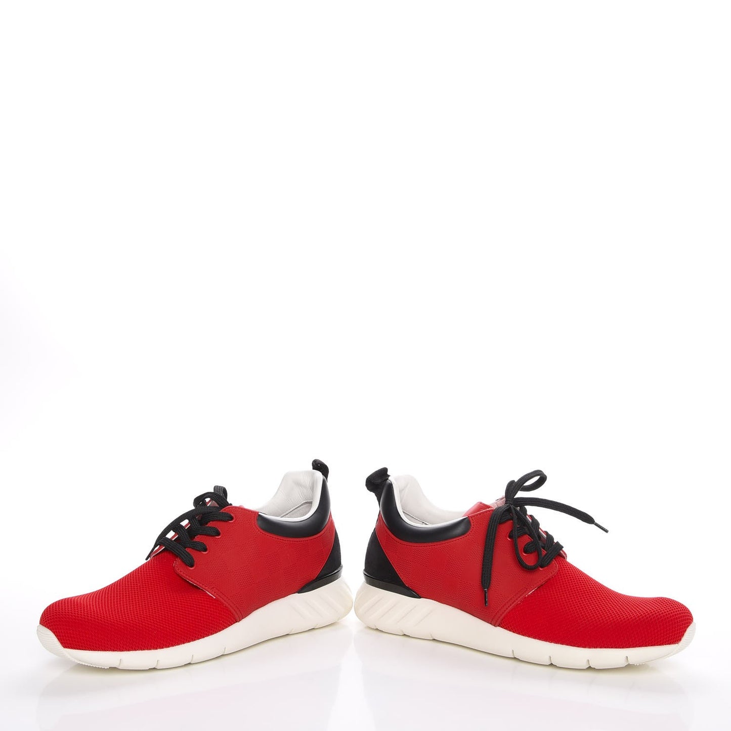 Rubber Mesh Suede Damier Fastlane Low Sneakers 7 Rouge