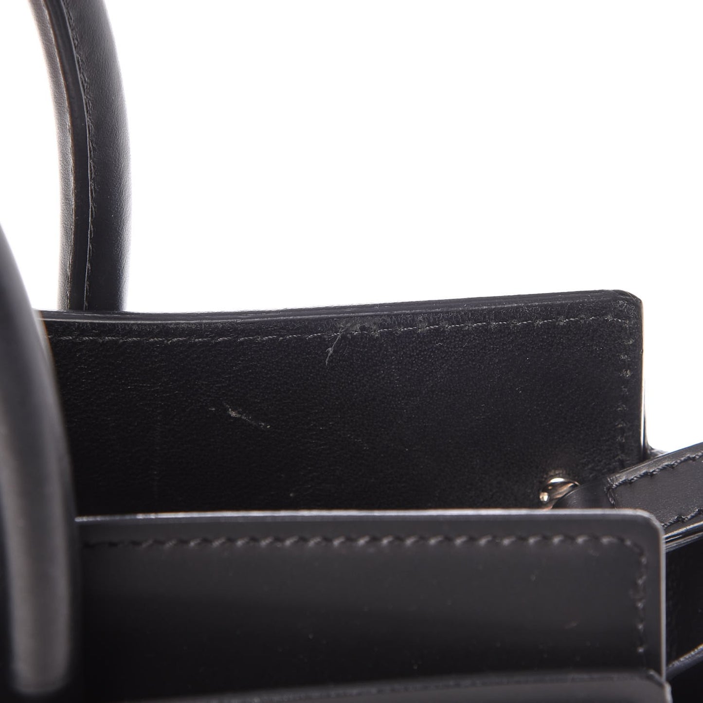 Smooth Calfskin Small Horizon Satchel Black