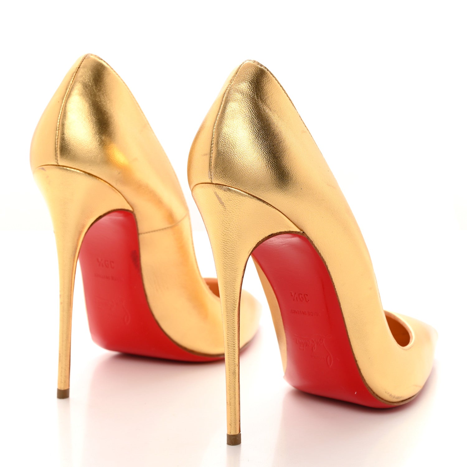 Christian Louboutin Metallic Calfskin So Kate 120 Pumps 39.5 Gold 4 of 10