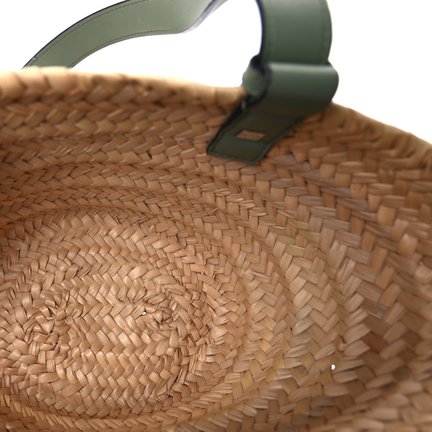 Loewe Raffia Small Basket Tote Bag Natural Green 4 of 7