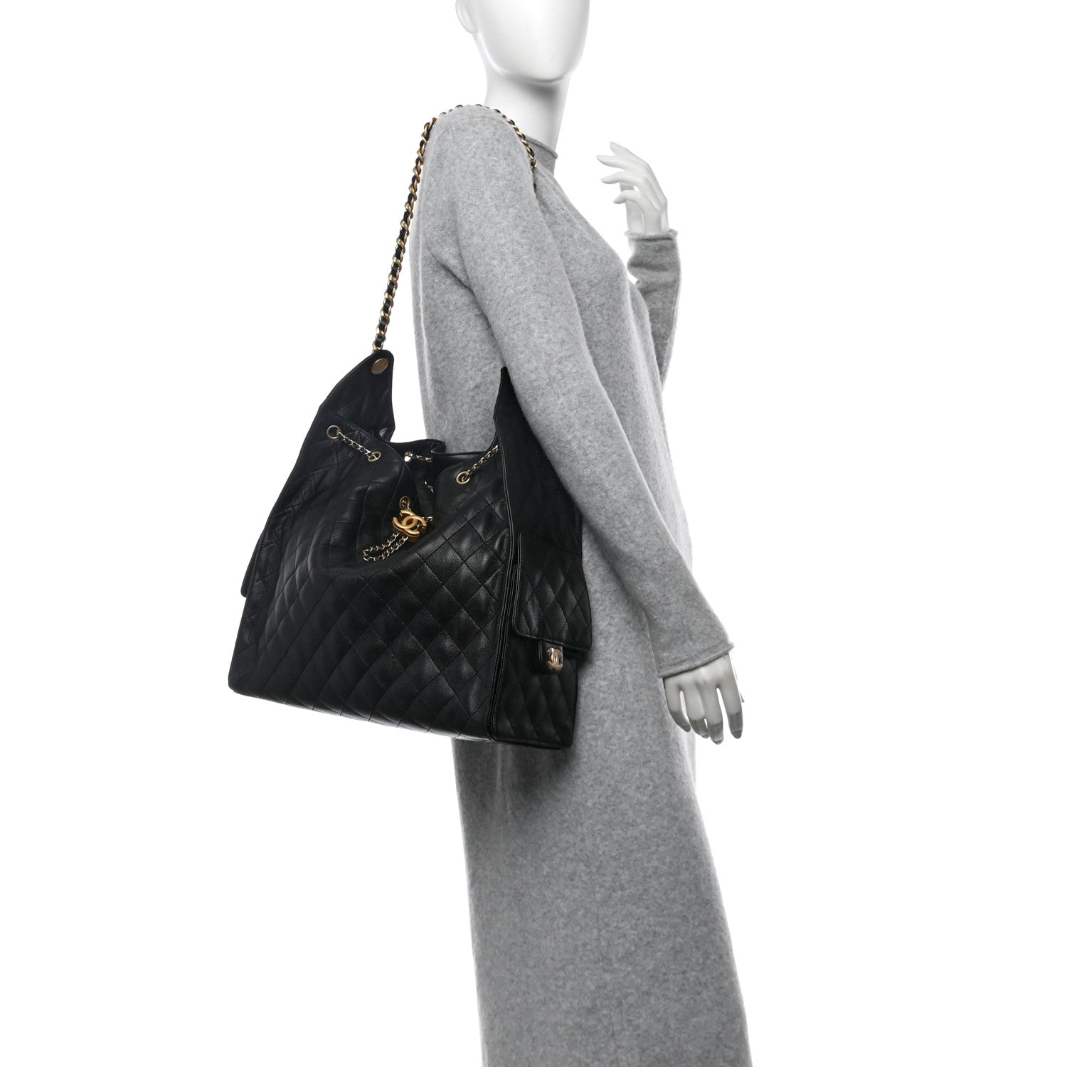 Chanel Caviar Quilted Large Chanel 25 Handbag Black 2 of 11