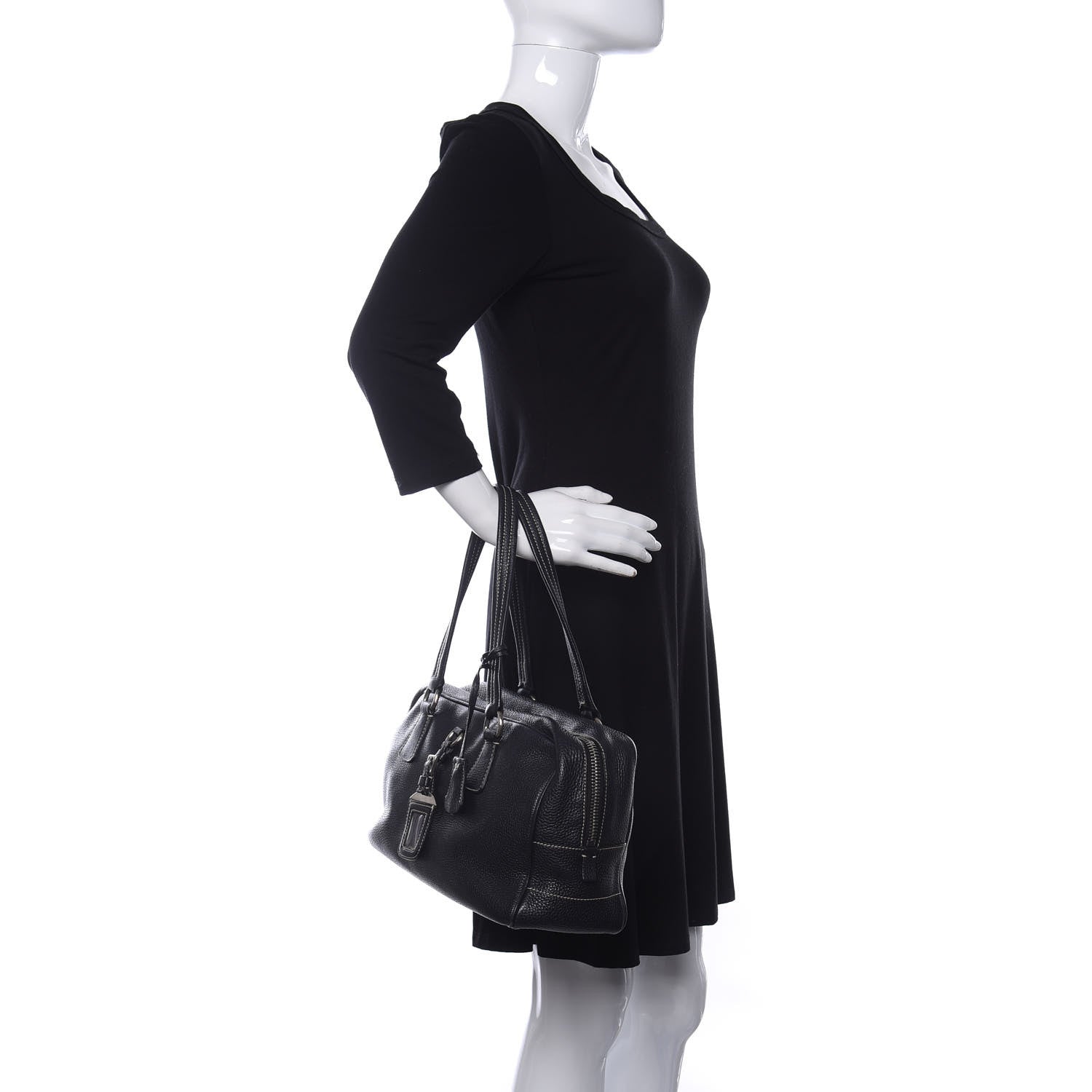 Prada Vitello Daino Bowler Black 2 of 14