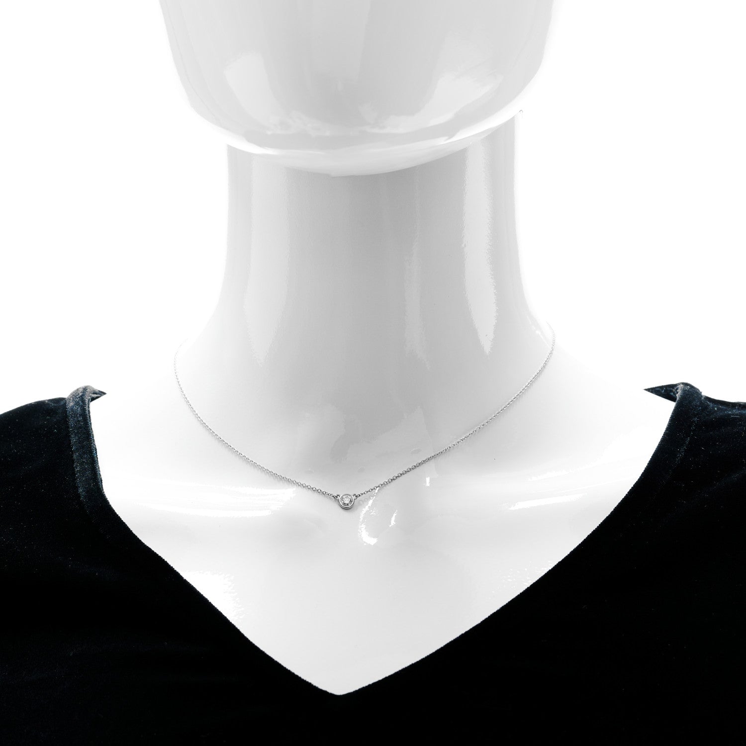 Tiffany Platinum Diamond .17ct Elsa Peretti Diamonds by the Yard Pendant Necklace 2 of 7