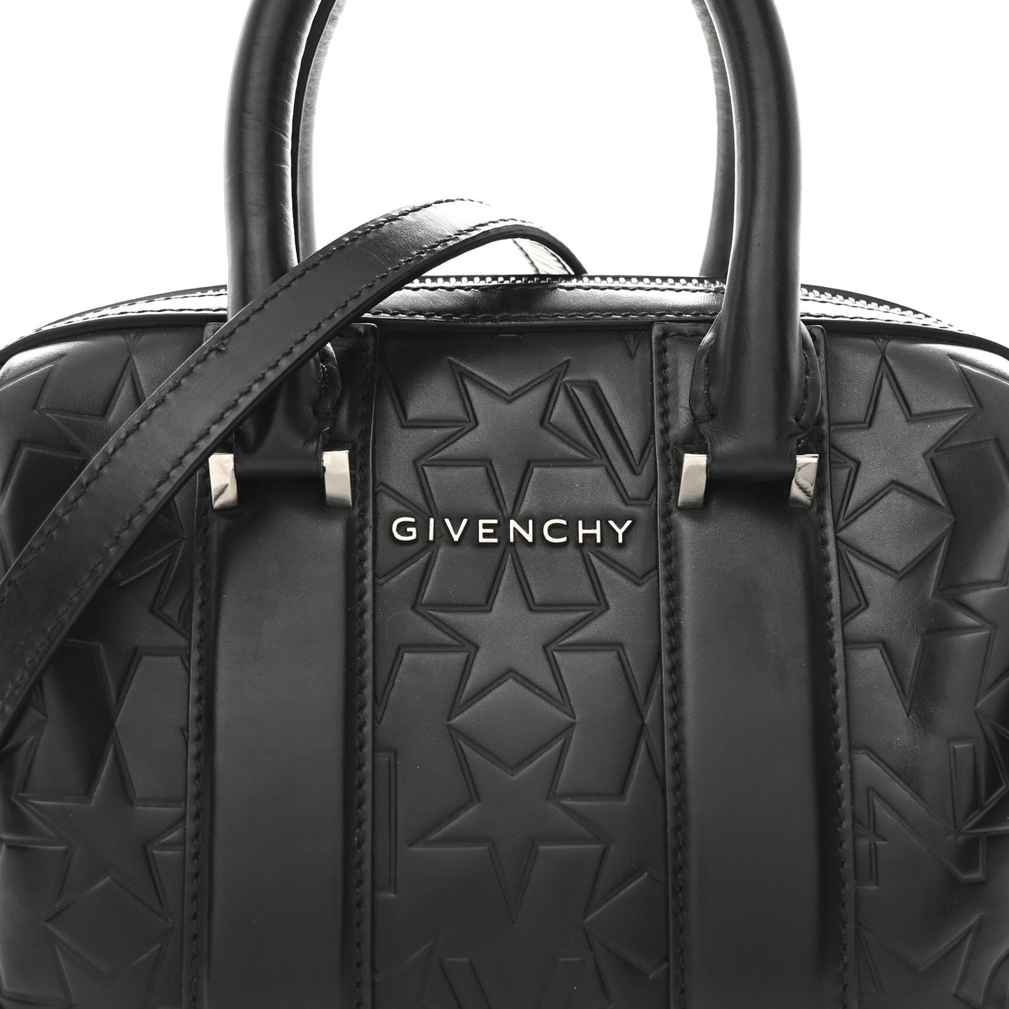 Calfskin Star Embossed Micro Lucrezia Black