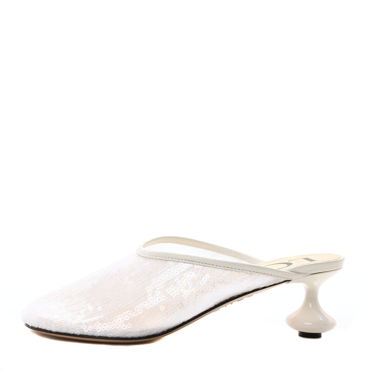 Sequin Toy Mule Pumps 35 Transparent White