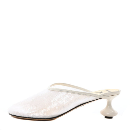 Loewe Sequin Toy Mule Pumps 35 Transparent White 1 of 7