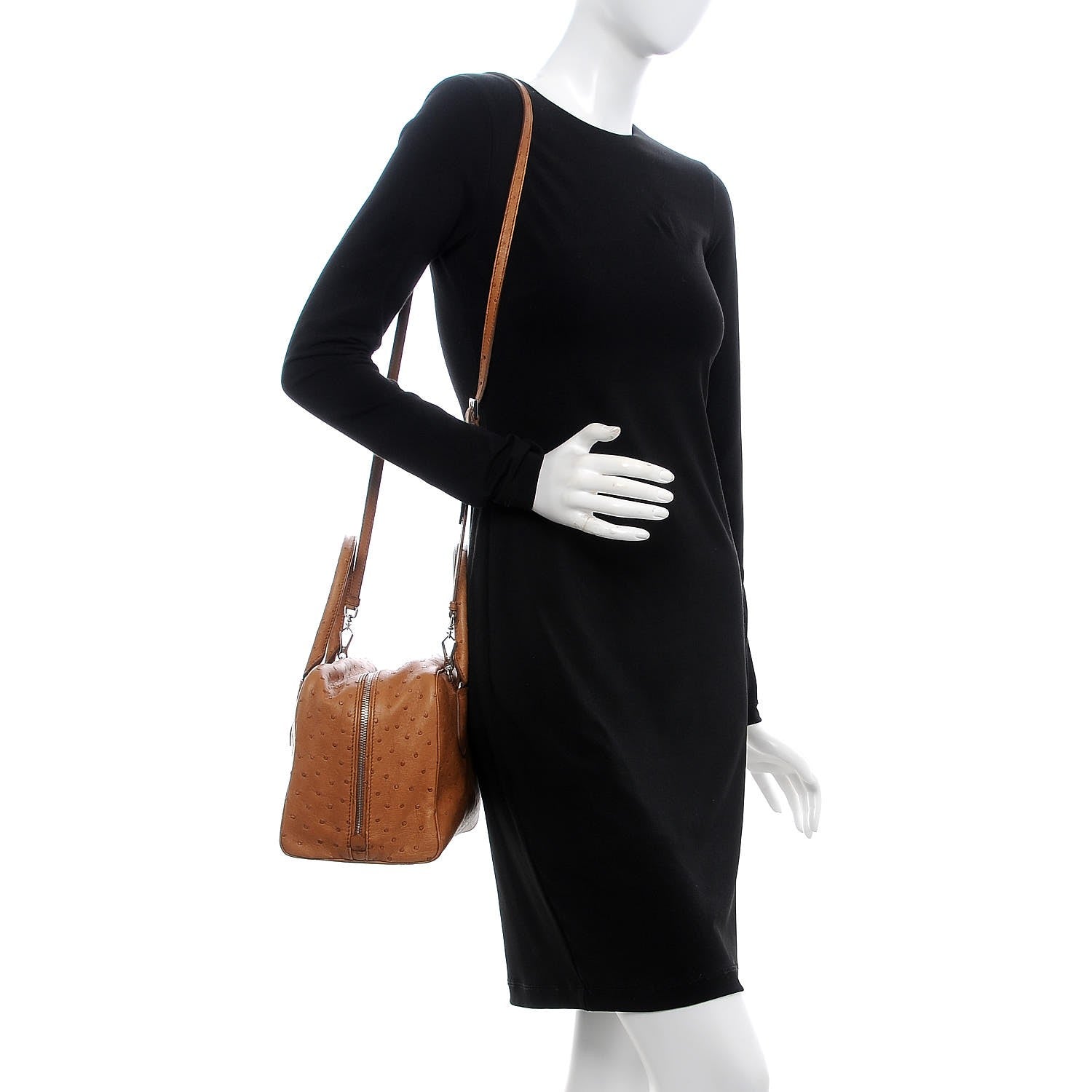 Prada Ostrich Large Inside Tote Caramel Anice 2 of 7