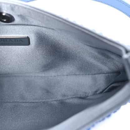 Prada Satin Crystal Cleo Adjustable Strap Shoulder Bag  Celeste 4 of 7