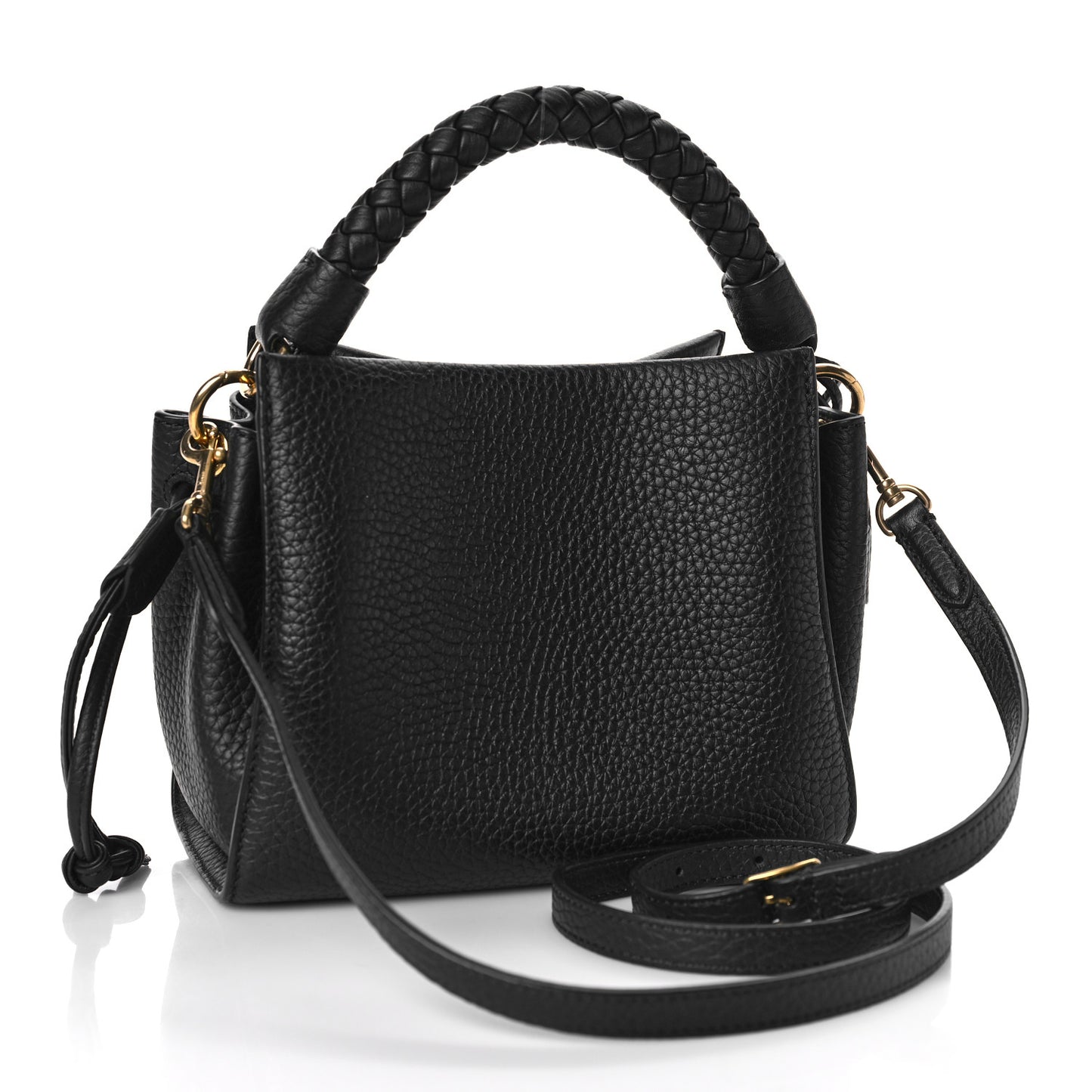 Heavy Grain Small Iris Tote Black