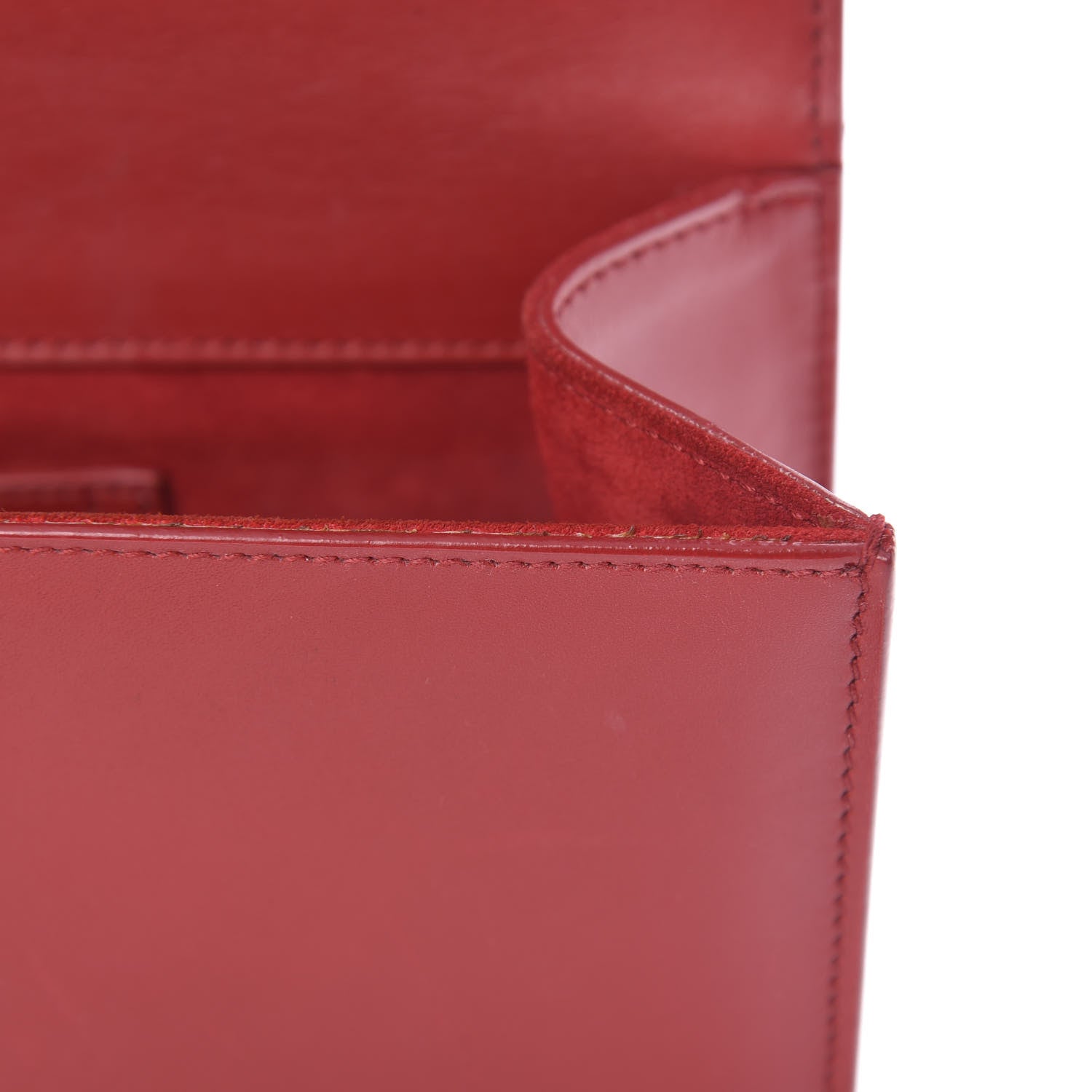 Saint Laurent Calfskin Monogram Cassandre Clutch Rouge Orient 9 of 12