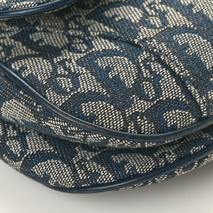 Christian Dior Monogram Double Saddle Bag Navy Blue 9 of 12
