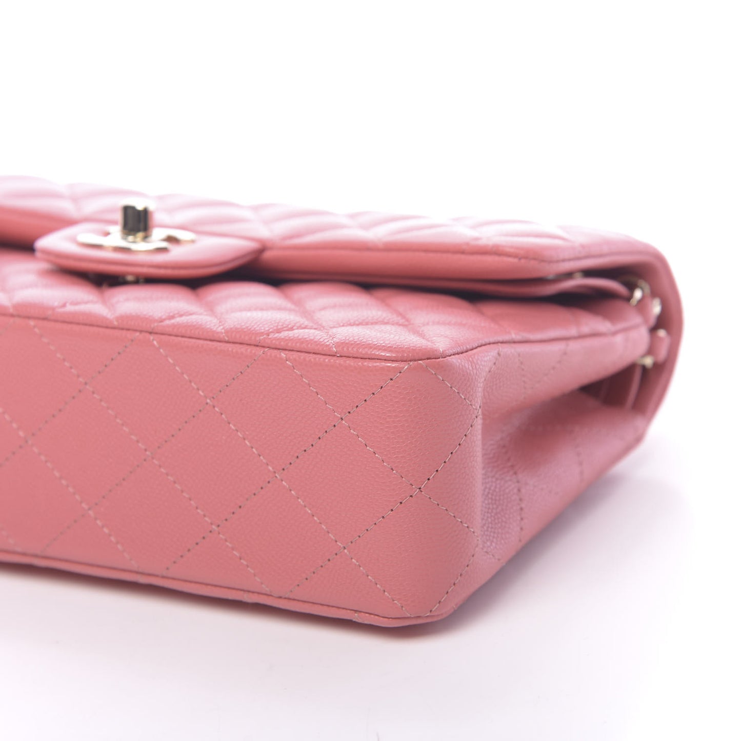 Caviar Quilted Small Double Flap Rose