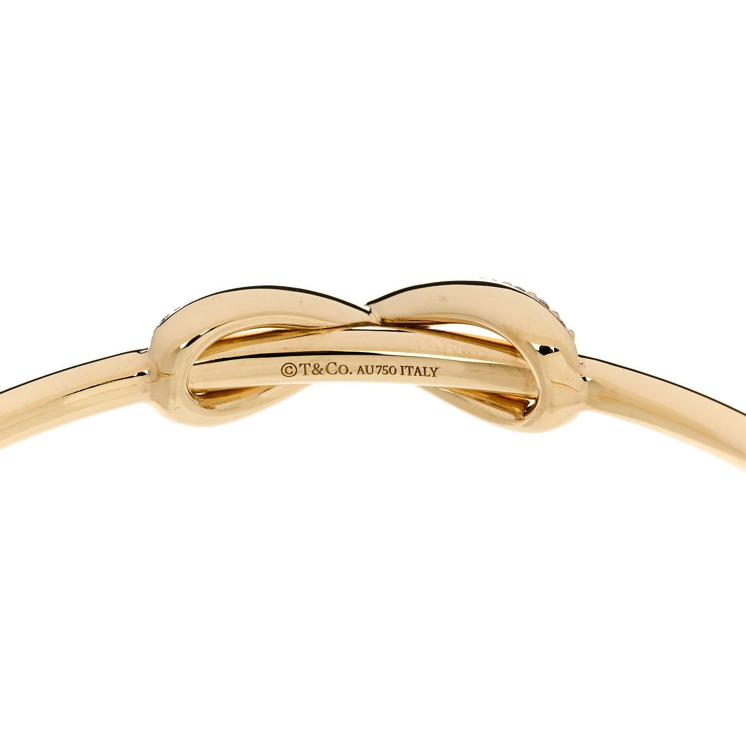 Tiffany 18K Yellow Gold Diamond Infinity Cuff Bracelet 3 of 3