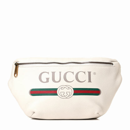Gucci Grained Calfskin Logo Belt Bag White 1 of 4