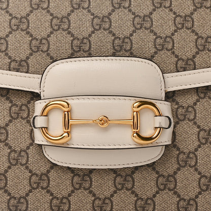 Gucci GG Supreme Monogram Horsebit 1955 Shoulder Bag Beige Mystic White 6 of 8