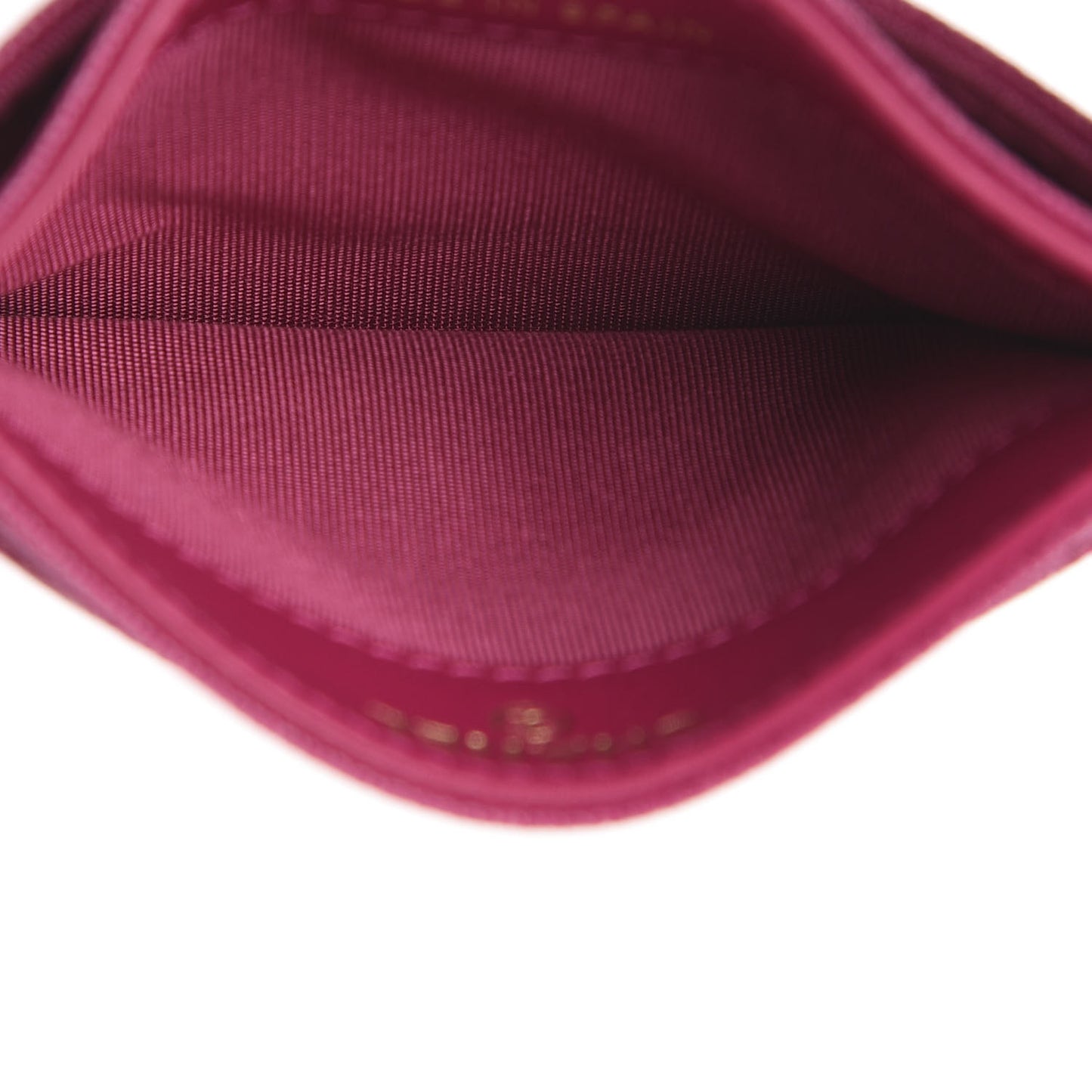 Caviar Quilted Boy Card Holder Fuchsia