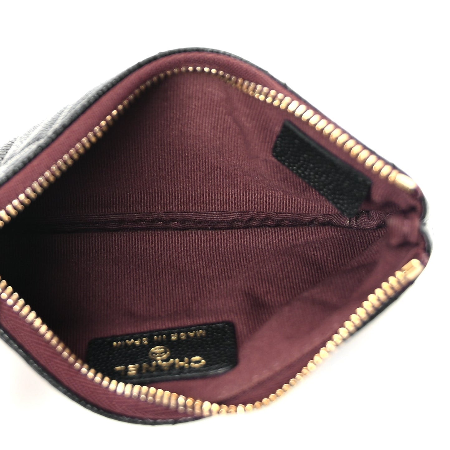 Caviar Quilted Small Cosmetic Case Black