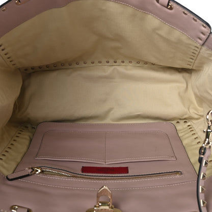 Valentino Garavani Vitello Medium Rockstud All Over Tote Poudre 5 of 12