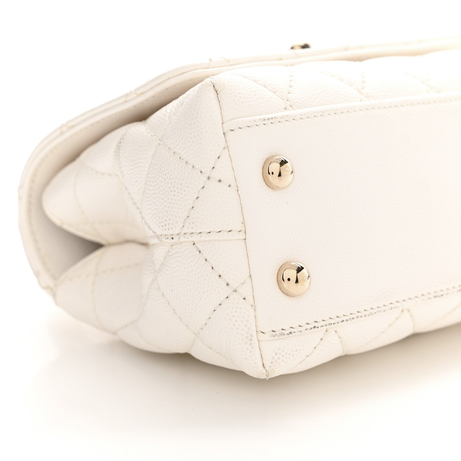 Chanel Caviar Quilted Extra Mini Coco Handle Flap White 12 of 14