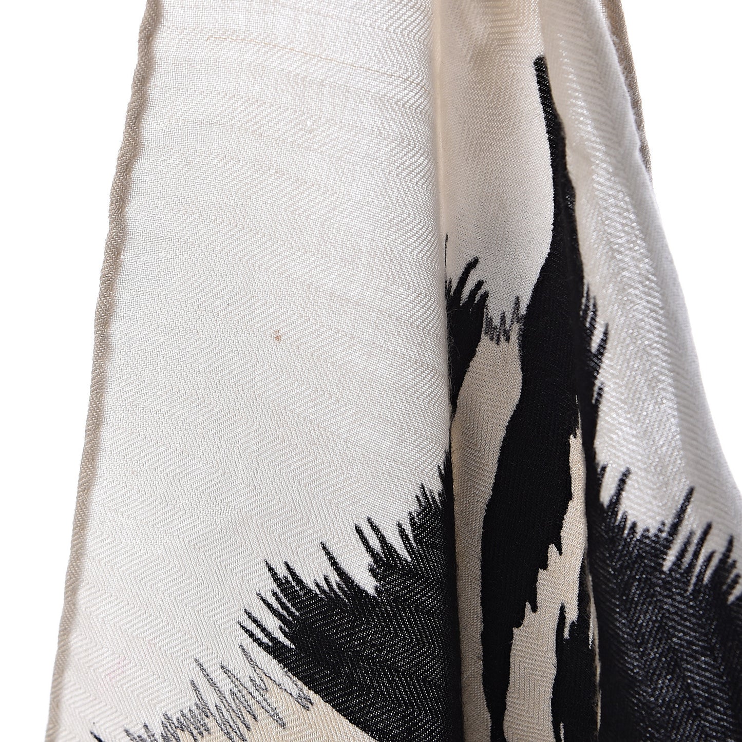 Cashmere Silk Zebra Pegasus Shawl 140 White Black Naturel