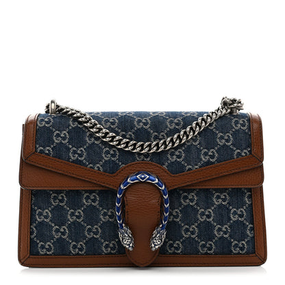 Gucci New Denim GG Monogram Dollar Calfskin Enamel Small Dionysus Shoulder Bag Blue Tea Cuir Epilog Electric Blue 1 of 7