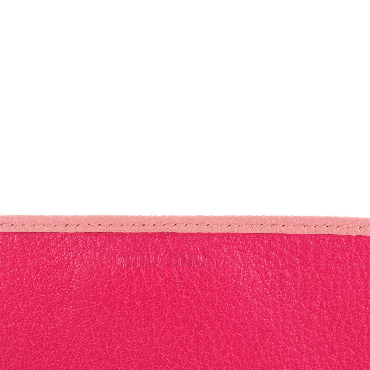 Goatskin Madras Bi-Color Wallet On Chain Rosa Peonia